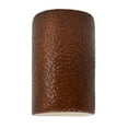thumbnail image 1 of Justice Design CER-5945-HMCP Ambiance - Small ADA Cylinder Open Top and Bottom Wall Sconce Hammered Copper Incandescent Choose Your Options, 1 of 7
