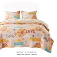 thumbnail image 5 of Benjara Berlin 2 Piece Microfiber Rainbows & Clouds Print Twin Quilt Set- Beige, 5 of 5