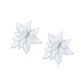 thumbnail image 2 of Bling Jewelry Womens Large Statement White Poinsettia Clip-On Earrings Enamel Jewelry for Non-Pierced Silver, 2 of 5