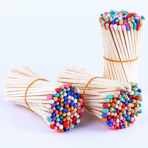 4'' Decorative Rainbow Matches ( 150Count), Candle Matches, Long Wooden Safety Matches for Candles, Color Matches, Long Wooden Matchsticks Fireplace Matches for Fireplace BBQ Grill