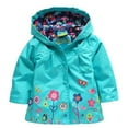 thumbnail image 1 of Imperméable Coupe-Vent à Capuche pour Enfants Filles avec Fleurs, 1 of 3