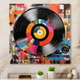 thumbnail image 2 of Designart "Retro Vibes in Colorful Vinyl III" Music Metal Art Print, 2 of 5