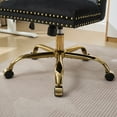 thumbnail image 5 of Jopath Velvet Home Office Desk Chair with Wheels & Gold Base, Makeup Vanity Chair with Tufted Back, Adjustable Desk Chair Swivel Office Chair for Bedroom, Black, 5 of 6