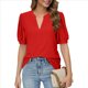 thumbnail image 1 of Camisas de Corta Abullonadas de Verano Rojas XL, 1 of 8