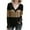 Brown, variant on Oplxuo Women's Color Block Long Sleeve Tops Fall Dressy V Neck Blouses Business Casual Loose Tunic Shirts
