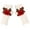 White + Red, variant on 1 Pair Women's Wrist Arm Warmers Stretchy Cable Knitted Fingerless Gloves with Flower Embroidery