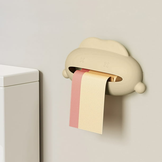 Portabolsas de basura de pared Little Monsters | Organizador de bolsas de basura sin taladro para cocina y baño | Dispensador de plástico ABS en verde, beige, gris y amarillo