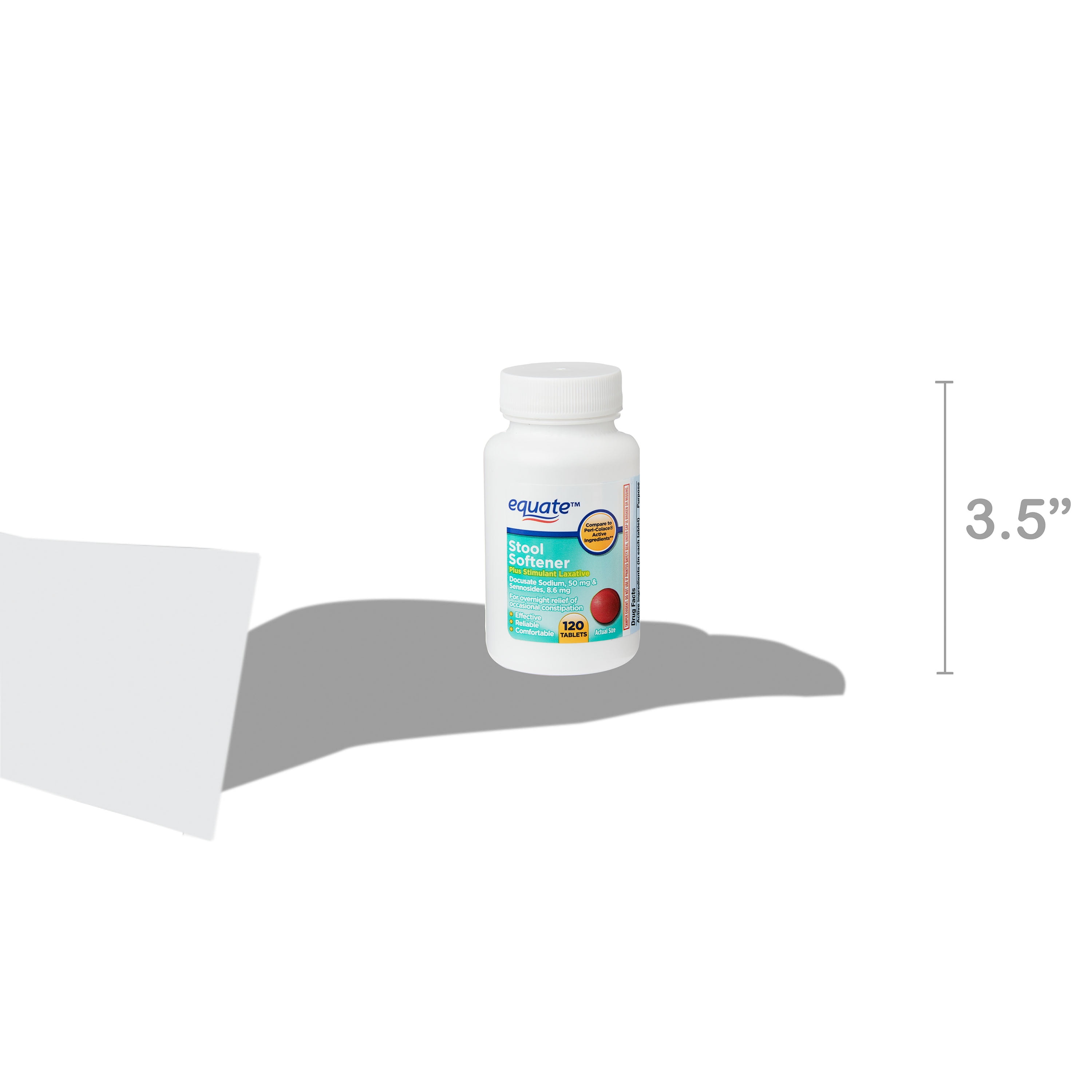 Equate Stool Softener Plus Stimulant Laxative Tablets for Constipation, 120 Count