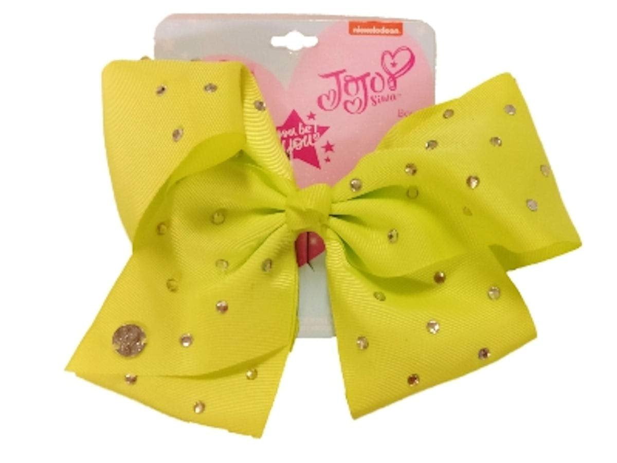 JoJo Siwa - Medium Hair Bow (Yellow w/Rhinestones) - Walmart.com