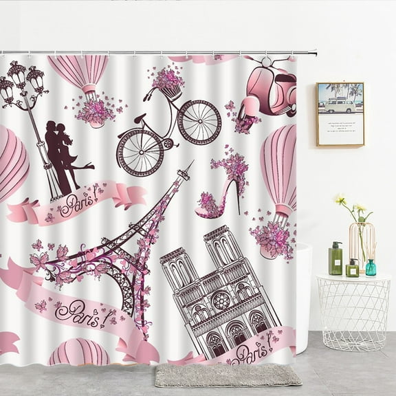 Paris Tower Shower Curtain Waterproof Bathroom Curtain 3d Printing Polyester Cloth With Hooks Decoration Bathroom Screen Curtain