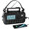 thumbnail image 1 of Radio meteorológica Raynic de 5000 mAh con manivela solar de emergencia, 1 of 7