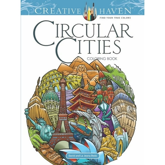 Adult Coloring Books: World & Travel Creative Haven Circular Cities Coloring Book, (Paperback)