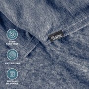 Bare Home Lightweight Polar Fleece Blanket Heather Blue Throw/Travel