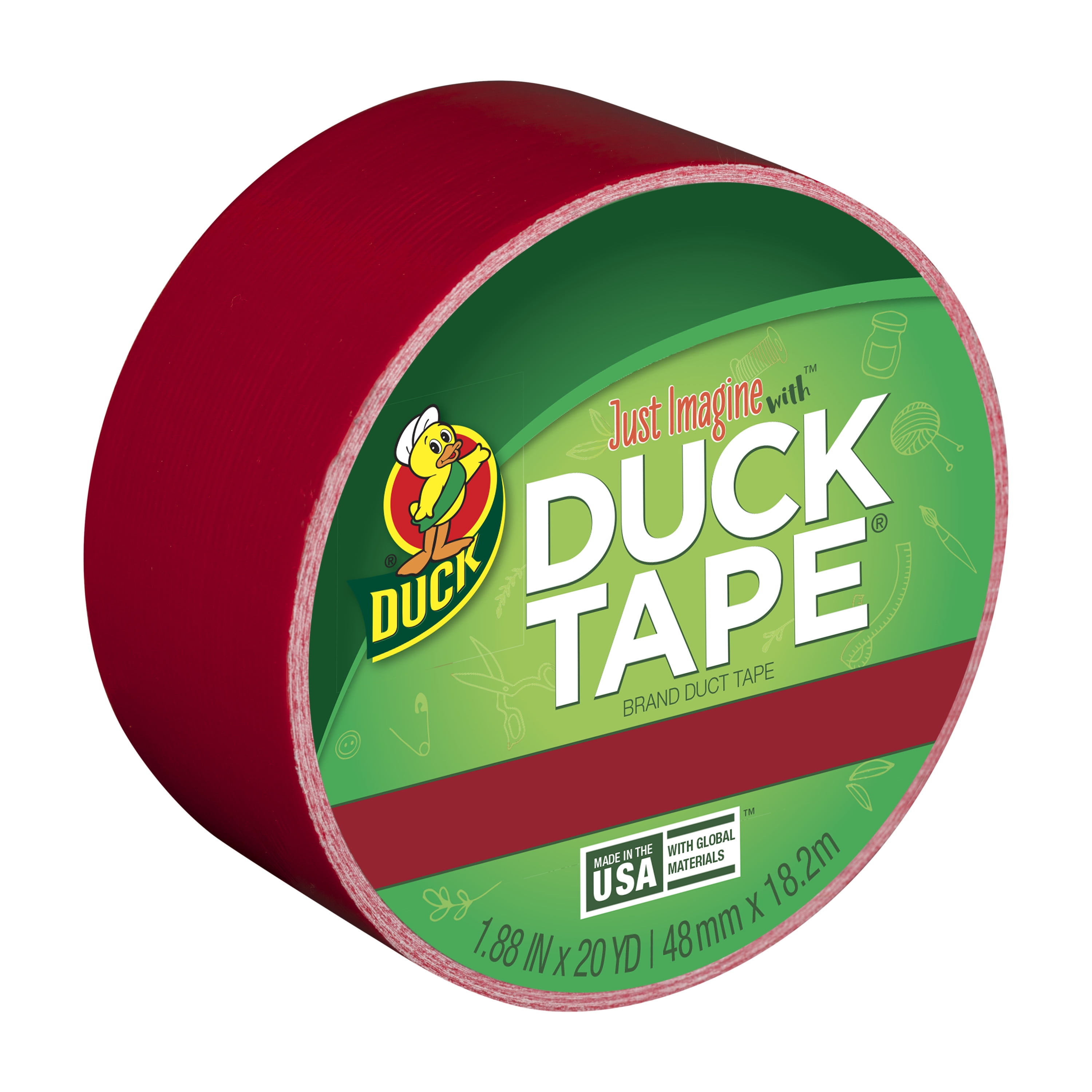 Duck 1265014 Duct Tape 20 Yd L 1.88 in W Vinyl Backing Red for sale online 