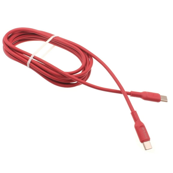 Fast Charger USB-C to Type-C Red 6ft PD Cable for Motorola Revvlry Plus, Edge Plus, Moto G7 G6 G Stylus Power (2020) Play Fast Models - [Cord Power Wire Sync [C-to-C] TPE Fast Long W4Q]