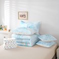 thumbnail image 6 of Manfei Kawaii Bowtie 7-Piece King Bedding,Lovely Initial S King Bed in a Bag,Blue,Polkadot Reversible, 6 of 7