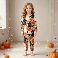 thumbnail image 2 of Futezty Toddler Boys Girls Halloween Pumpkin Pajamas Cute Ghost Print Pjs for Boy Jammies Little Kids Sleepwear Clothes Sets 2T-9T, 2 of 7