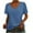 Blue, variant on Timegard Summer Tops for Women V Neck Short Sleeve Solid Color Comfy Tee Shirts Casual Tops Drop Shoulder