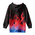 thumbnail image 5 of Psesaysky Red Blue Flame Print Long Hoodie Sweatshirts for Girls - Soft Long Sleeve Pullover Hoodie Dress Stylish Fall Winter Shirt for 7-8 Years, 5 of 7