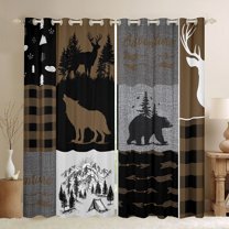 Feelyou Wildlife Curtains Pack of 2 (42x84 Each), Rustic Explorer Curtains Blackout