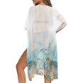 thumbnail image 3 of HELLHERO Breathable Bathing Suit Cover Up for Summer Polyester Half Sleeve Cover Ups for Swimwear Women Sea Turtle Pattern, 3 of 4