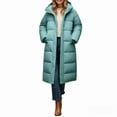 thumbnail image 3 of iOPQO Long Puffer Coat Women Womens Long Winter Coat Parkas for Women Puffer Jacket Womens Puffer Jacket Womens Hooded Winter Coats for Women Puffer Women's Winter Coats Green M, 3 of 5