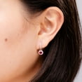 thumbnail image 4 of ANGARA Natural Round Ruby Dangle Earrings with Diamond Halo in 14K White Gold for Women (Size-4mm) | July Birthstone, Birthday, Anniversary, Jewelry Gift for Women | Natural Ruby Earrings, 4 of 9