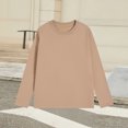 thumbnail image 5 of NTACZA Yellow Women's Tops Thermal Crewneck Fleece Lined T-Shirts Pullover Long Sleeve Thick Shirt Shirts Women 4XL, 5 of 7