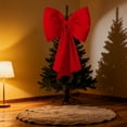 thumbnail image 2 of Christmas Extra-Large Velvet Bow – 3.6ft Oversized Red Holiday Bow for Tree Topper, Front Door, Window, or Staircase Decorations, 2 of 5