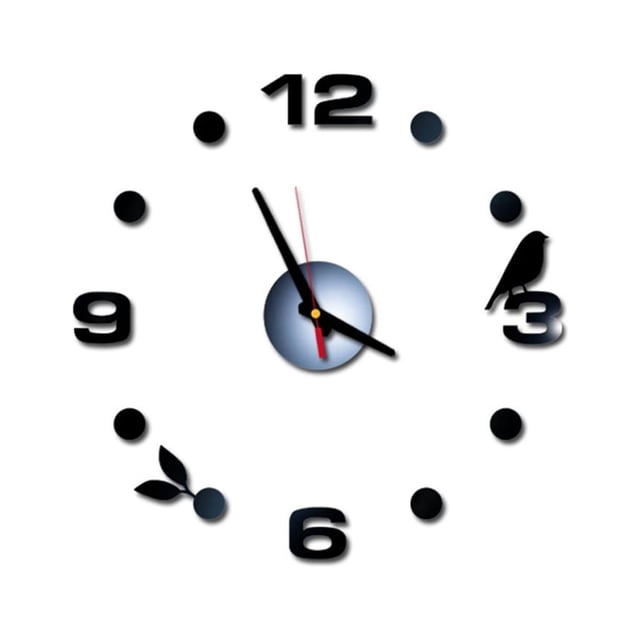 3D DIY Roman Numbers Acrylic Mirror Wall Sticker Clock Home Decor Mural Decals