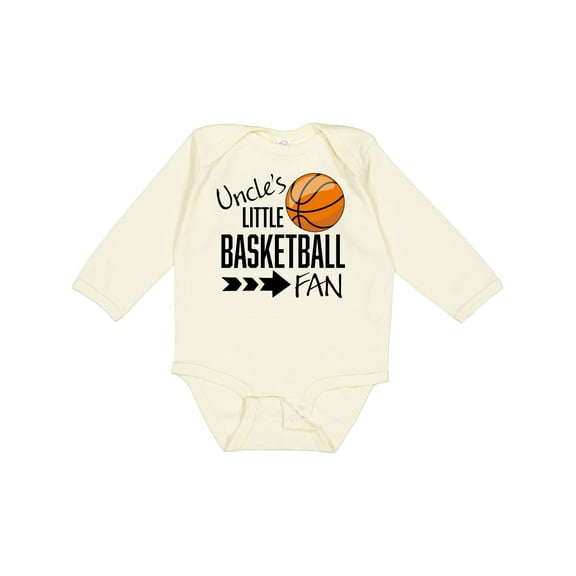 Inktastic Uncle's Little Basketball Fan Boys or Girls Long Sleeve Baby Bodysuit