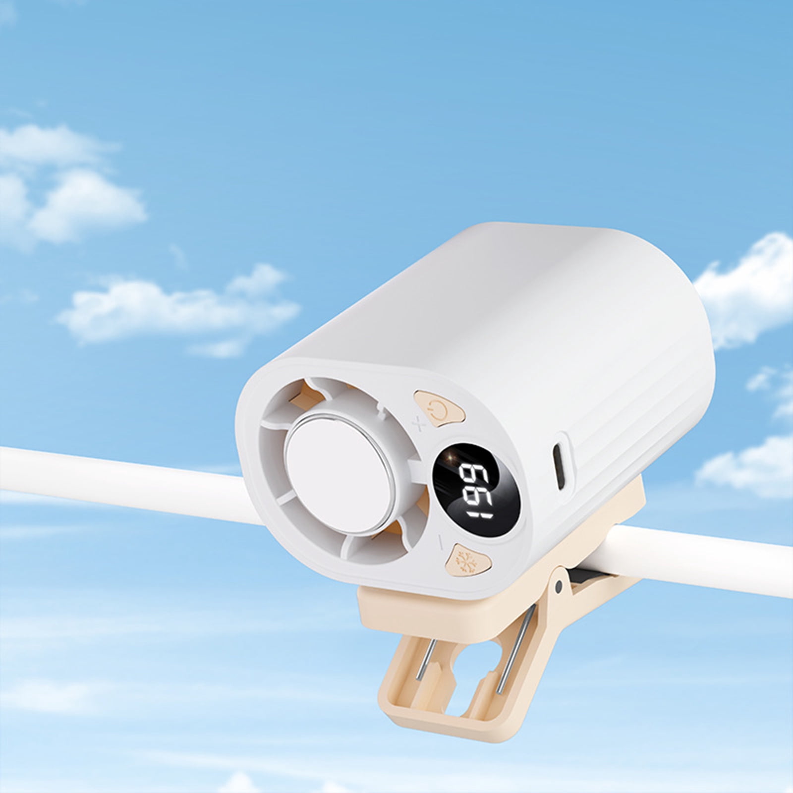 2026 Clip-On Mini Fan, USB Rechargeable Portable Air Conditioner Fan, 3-Speed Silent Bladeless