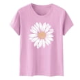 thumbnail image 4 of Summer Womens Graphic T Shirts Sunflower Print Tee Breathable Lightweight Top Pink XXL, 4 of 4