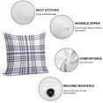 thumbnail image 3 of Blue Checkered Tartan Plaid Soft Plush Throw Pillow Covers 20"x20" Decorative Cushion Cases with Hidden Zipper for Sofa Couch Bed Living Room, Pillow Cover Only Made in USA, 3 of 6
