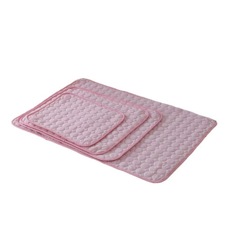 1PC Pet Cooling Pad Summer Dog Breathable Mat Sleeping Bed Washable Blanket for Puppy Small Medium Dog Cats Kennel (L Pink)