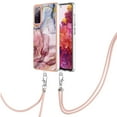 thumbnail image 2 of Mantto for Samsung Galaxy S20 FE Case, with Lanyard Adjustable Strap, Marble Pattern Soft TPU Bumper Hard PC Back Shockproof Protective Glossy Stylish Durable Phone Case for Women Girls,Rose-carmine, 2 of 7