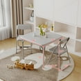 thumbnail image 2 of Kids Folding Table and Chairs Set, 3 Piece Table Set with 2 Folding Chairs for Daycare and Classrooms, PU Leather, Steel Frame, Includes Table and 2 Chairs, Perfect for Arts & Crafts, 2 of 8
