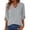 Gray 3/4 length sleeve womens tops, variant on Womens V Neck Tops 3/4 Sleeve Women's Blouses Business Casual Tops Office Wear Ladies Going Out Tops Solid Color Work Blouse White L