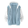thumbnail image 4 of Womens Winter Fuzzy Fleece Jacket,Winter Coats for Women Casual Fleece Jacket Colorblock Warm Soft Outdoor Sherpa Lined Thick Coat Outwear with Pockets,Womens Coats Sale, 4 of 5