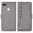 thumbnail image 4 of Compatible avec Google Pixel 2 TG Étui Portefeuille en Cuir à Rabat Porte-Cartes Support Accessoires pour Cellulaire Porte-Monnaie Fente pour Pièce d'Identité de Crédit Étuis de Téléphone pour Pixel1 Femmes Hommes Gris, 4 of 5