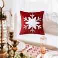 thumbnail image 5 of Lksixu Christmas Throw Pillow Cover, 18x18 inch Velvet Snowflake Embroidery Decorative Pillow Case, Soft Fluffy Farmhouse Pillowcase Winter Holiday Cushion Cover Christmas Decorations for Couch Bed, 5 of 7