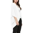 thumbnail image 2 of Women's  Loose Fit 3/4 Sleeves Kimono Style Cover Up Solid Cardigan S-3XL, 2 of 4