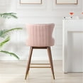 thumbnail image 4 of Roundhill Furniture Leland Fabric Upholstered Counter Height Wingback Stools, Set of 2, Pink, 4 of 5