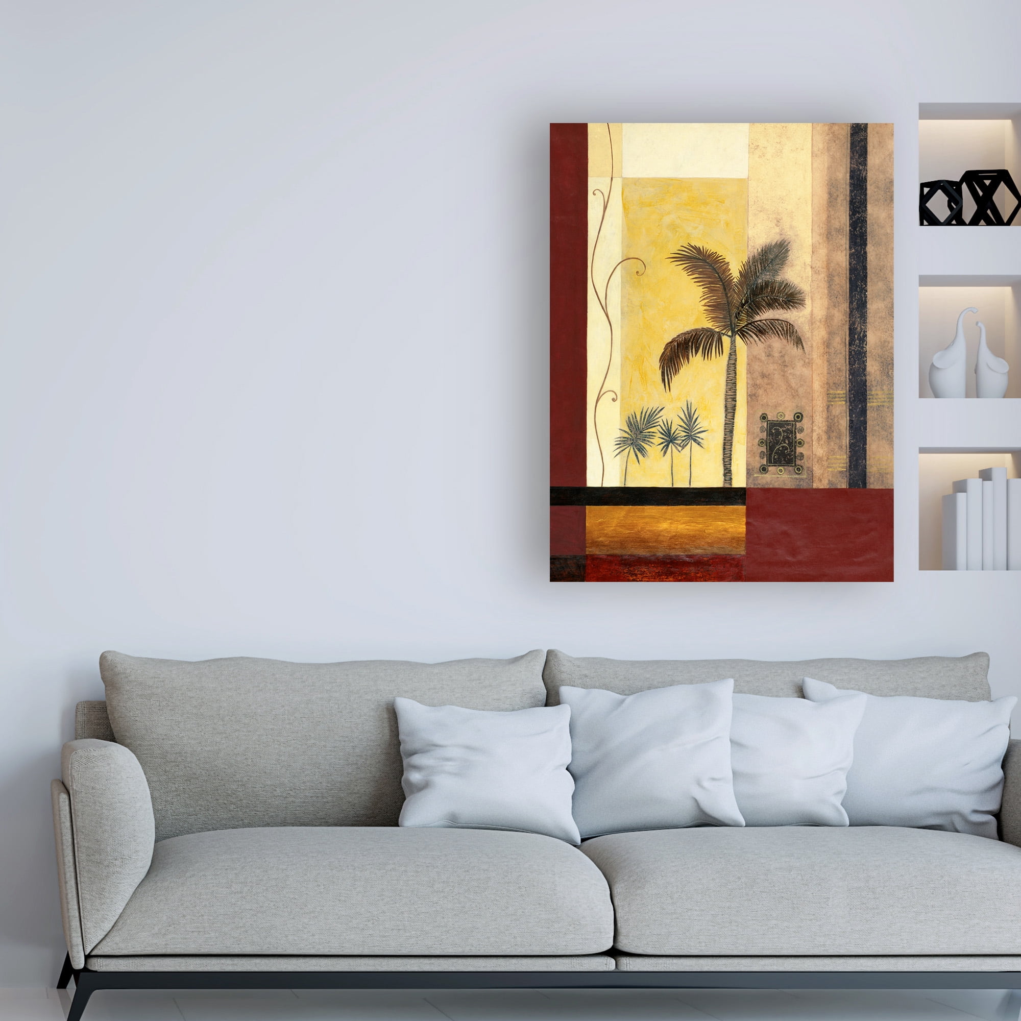 Trademark Fine Art 'Palm Trees With Rectangles' Canvas Art by Pablo Esteban