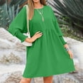 thumbnail image 3 of Aellinatey Womens Fall Dresses Casual Tunic Dress Short Sleeve Crew Neck Flowy Babydoll Dress, 3 of 9