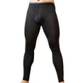 thumbnail image 4 of Men's Casual Pants Men's Underwear Thin Close Fitting Leggings Ice Smooth Breathable Comfortable Home Sports Pants Black L, 4 of 6
