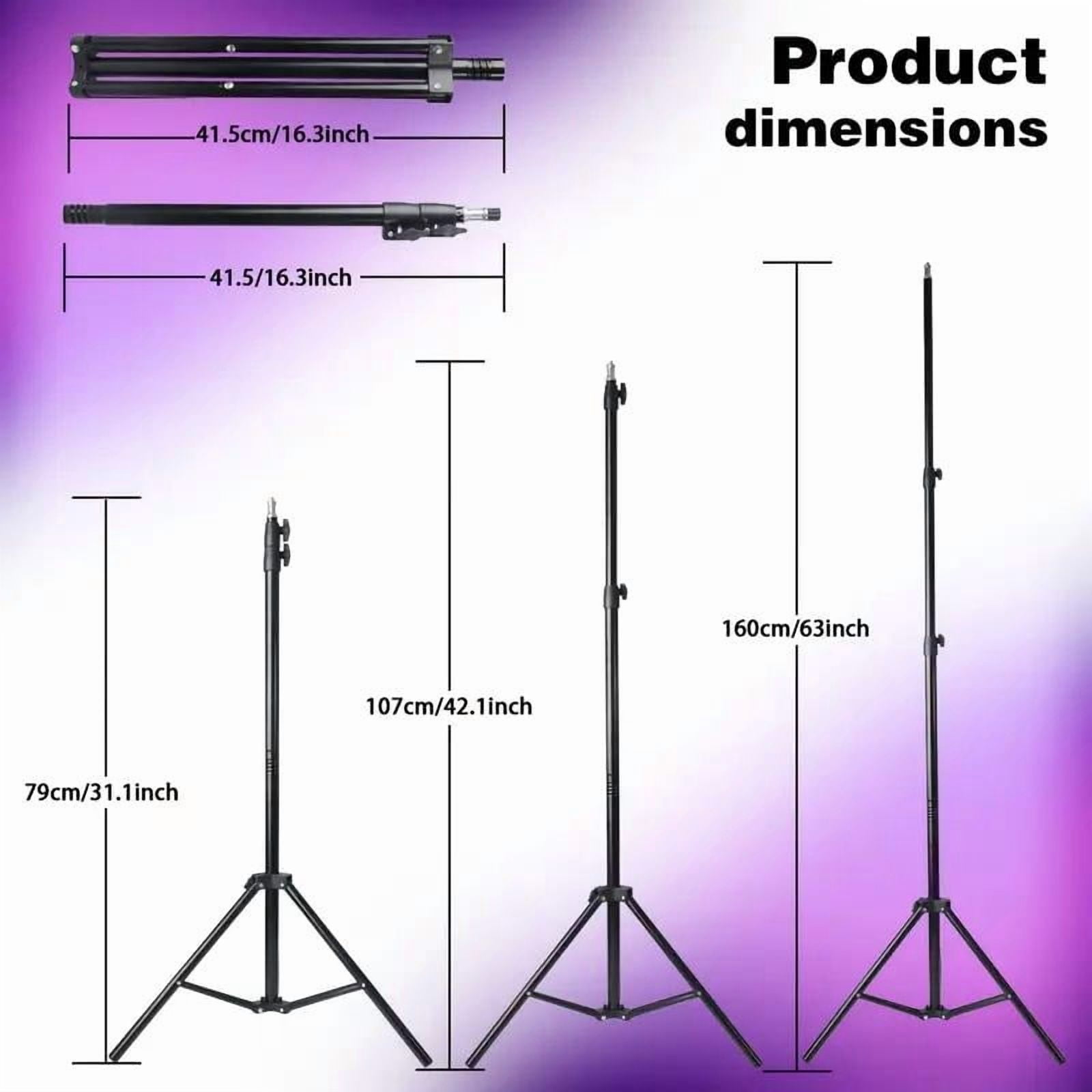 12" LED Ring Light with 63" Telescoping Tripod Stand - 9 Color Modes & 3-in-1 Dimmable Lighting for Makeup/TikTok/YouTube