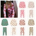 thumbnail image 2 of Pijamas para niños 2023 invierno TC niños pequeños niñas pijamas de Navidad lindo estampado de lazo conjunto de dos piezas conjunto de pijamas para niños, 2 of 4