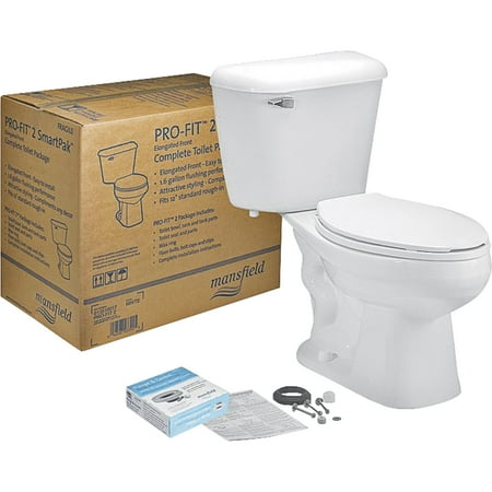 - MANSFIELD PLUMBING PRODUCTS Complete Toilet Kit, Elongated Front, White, 12-In. Rough In 135CTK