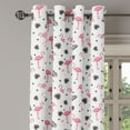 thumbnail image 2 of Ambesonne Flamingo Grommet Curtain, Watercolor Art Flamingos, 50" x 120", Black Pink, 2 of 6